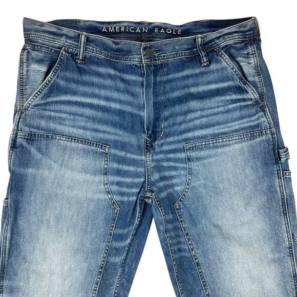 American Eagle Men's 38x30 Carpenter Double Knee Denim Jeans - Picture 2 of 8